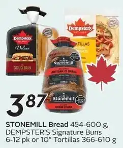 Sobeys Stonemill Bread, Dempster's Signature Buns or 10" Tortillas offer