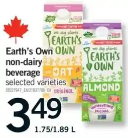 Fortinos Earth's Own non-dairy beverage offer