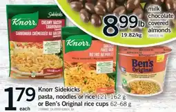 Fortinos Knorr Sidekicks pasta, noodles or rice or Ben's Original rice cups offer