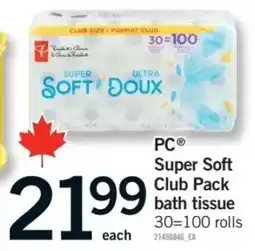 Fortinos PC Super Soft Club Pack bath tissue offer
