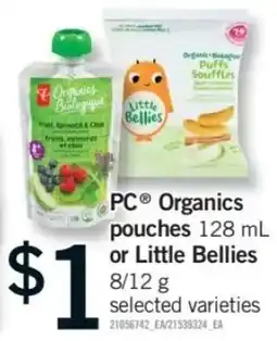 Fortinos PC Organics pouches or Little Bellies offer