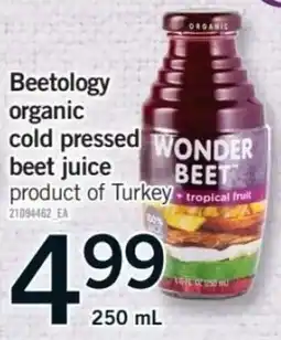 Fortinos Beetology organic cold pressed beet juice offer