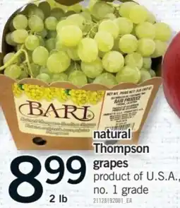 Fortinos Natural thompson grapes offer
