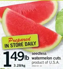 Fortinos Seedless watermelon cuts offer