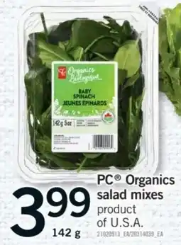 Fortinos PC Organics salad mixes offer