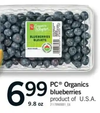 Fortinos PC Organics Blueberries offer