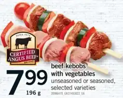 Fortinos Beef kebobs with vegetables offer