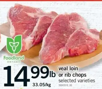 Fortinos Veal loin or rib chops offer