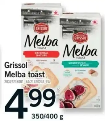 Fortinos Grissol Melba Toast offer