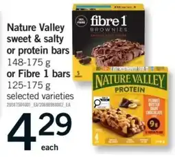 Fortinos Nature Valley sweet & salty or protein bars or Fibre 1 bars offer