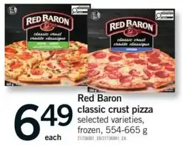 Fortinos Red Baron classic crust pizza offer