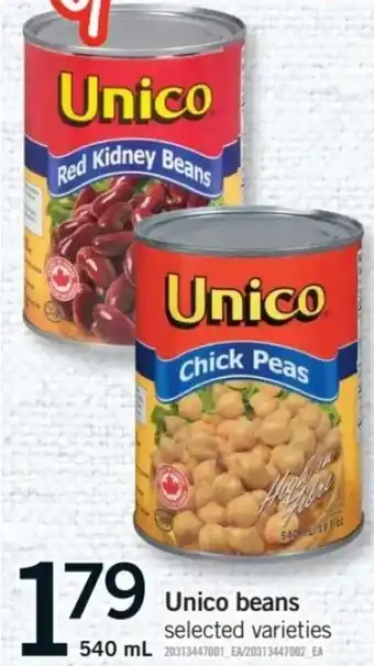 Fortinos Unico beans offer