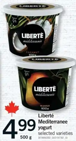Fortinos Liberté Mediterranee Yogurt offer