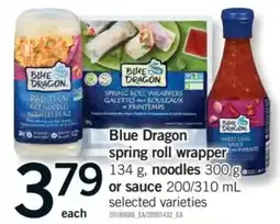 Fortinos Blue Dragon spring roll wrapper, noodles or sauce offer