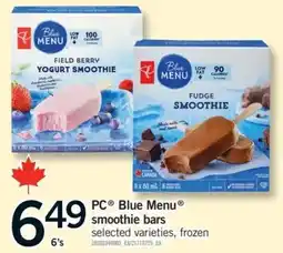 Fortinos PC Blue Menu smoothie bars offer