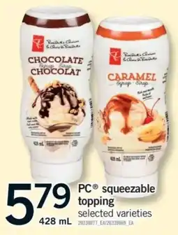Fortinos PC squeezable topping offer
