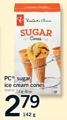 Fortinos PC sugar ice cream cones offer