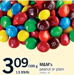 Fortinos M&M's peanut or plain offer