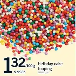 Fortinos Birthday cake topping offer
