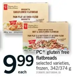 Fortinos PC gluten free flatbreads offer