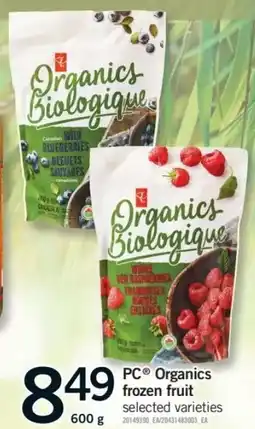 Fortinos PC Organics frozen fruit offer