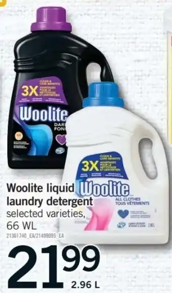 Fortinos Woolite liquid laundry detergent offer