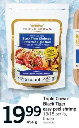 Fortinos Triple Crown Black Tiger easy peel shrimp offer