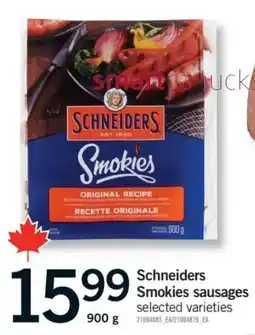Fortinos Schneiders Smokies sausages offer