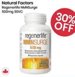 Healthy Planet Natural Factors Regenerlife NMNSurge 500mg 30VC offer