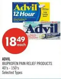 Shoppers Drug Mart Advil ibuprofen pain relief products offer