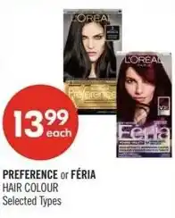 Shoppers Drug Mart Preference or féria hair colour offer