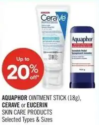 Shoppers Drug Mart Aquaphor cerave or eucerin offer
