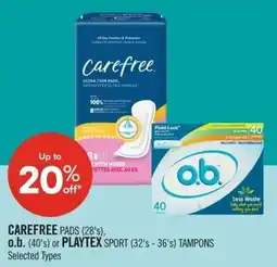 Shoppers Drug Mart Carefree o b or playtex offer