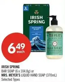 Shoppers Drug Mart Irish spring mrs meyers offer