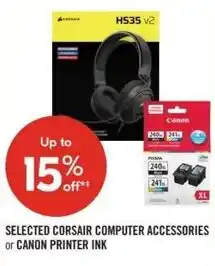 Shoppers Drug Mart Selected corsair computer accessories or canon printer ink offer