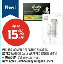 Shoppers Drug Mart New Kotex Bamboo Daily Wrapped Liners offer