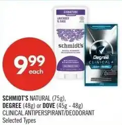 Shoppers Drug Mart Schmidts degree or dove offer