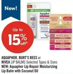 Shoppers Drug Mart New Aquaphor Lip Repair Moisturizing Lip Balm with Coconut Oil offer
