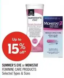 Shoppers Drug Mart Summers eve or monistat offer