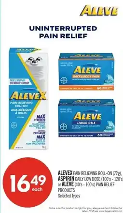 Shoppers Drug Mart Alevex offer
