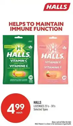 Shoppers Drug Mart Halls offer