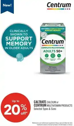 Shoppers Drug Mart Caltrate or centrum offer