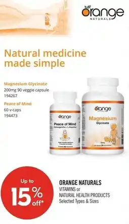 Shoppers Drug Mart Orange naturals offer