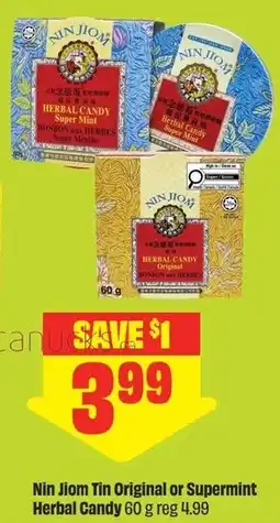 FreshCo Nin Jiom Tin Original or Supermint Herbal Candy offer