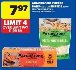 Real Canadian Superstore Armstrong cheese bars or shreds offer