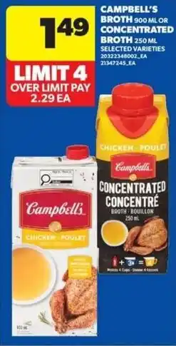 Real Canadian Superstore Campbells broth or concentrated broth offer