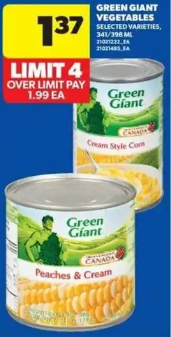 Real Canadian Superstore Green giant vegetables offer