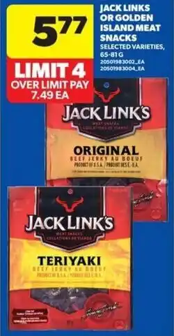 Real Canadian Superstore Jack links or golden island meat snacks offer