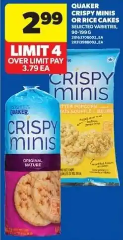 Real Canadian Superstore Quaker crispy minis or rice cakes offer