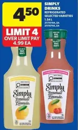 Real Canadian Superstore Simply drinks offer